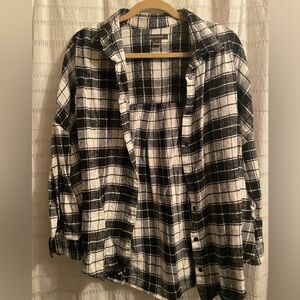 French Connection Monochrome Checkered Flannel Top
